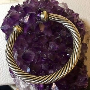 David Yurman 7mm Sterling Silver 14KGold Amethyst